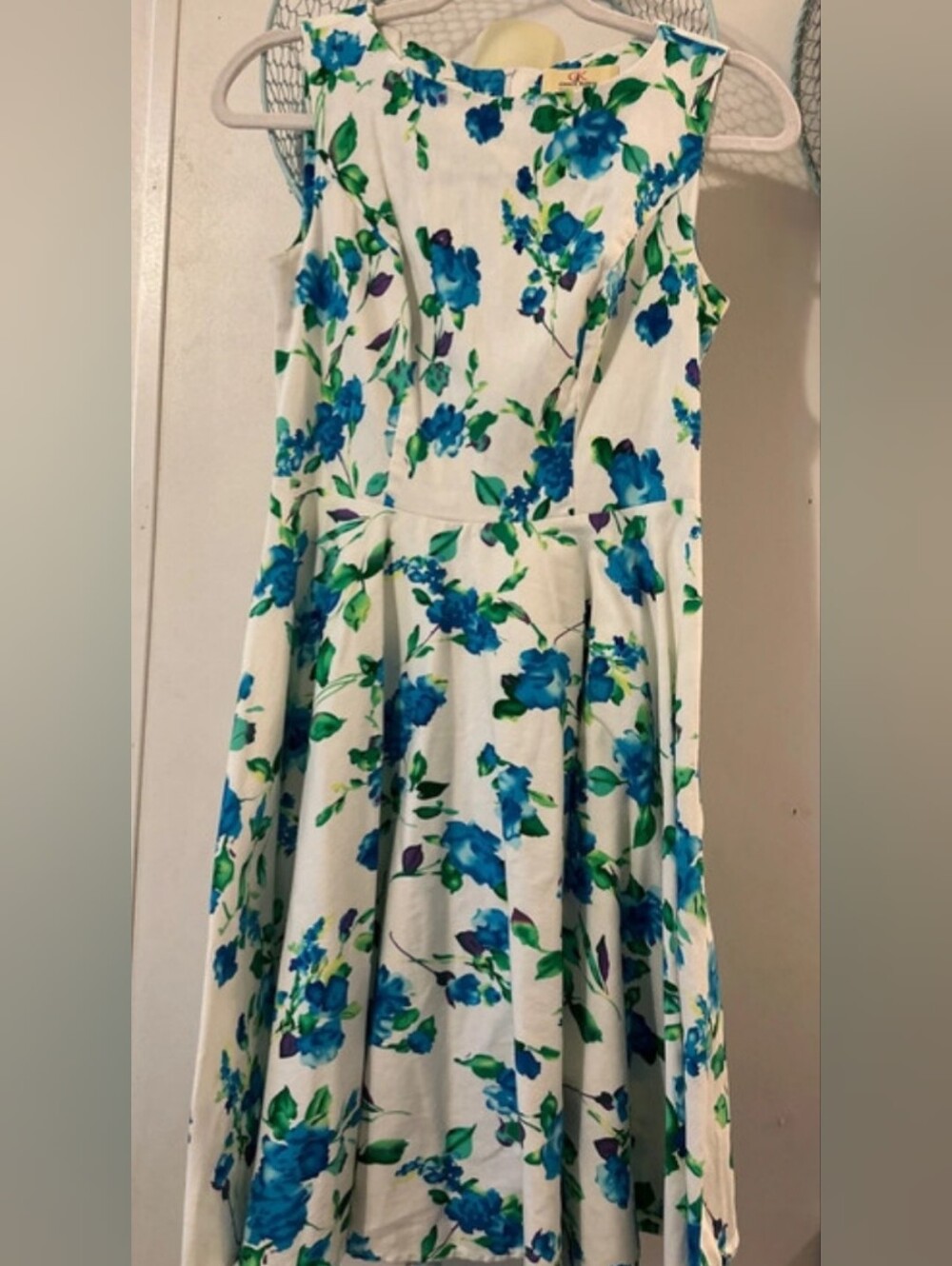 Vintage Style Blue Floral Print